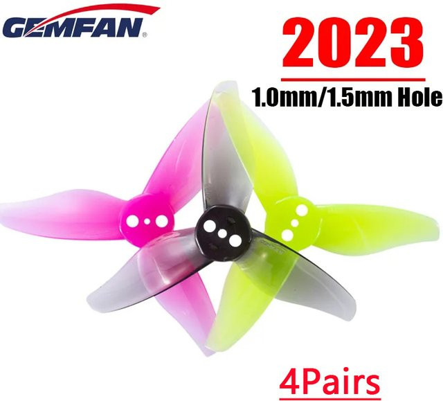 4 Paar Gemfan Hurricane 2023 3-Blatt-Propeller 2 Zoll in Pink für FPV-Drohnen mit 1,0 mm oder 1,5 mm Mittellochdurchmesser - Bild 1