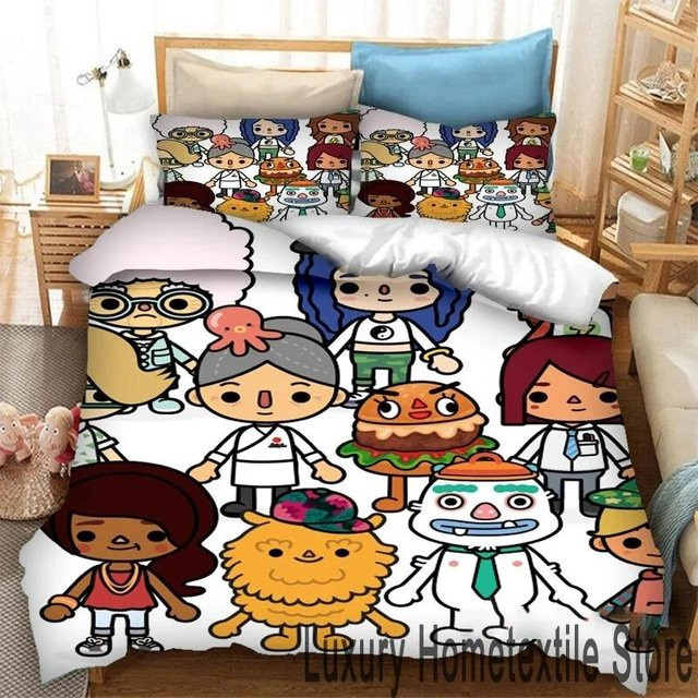Toca Life World Bettwäsche-Set mit 3D-Druck, Mikrofaser-Polyester, Mehrfarbig, B/H: 135 x 200 cm - Bild 1