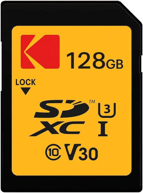 Kodak SDXC Speicherkarte 128 GB Klasse 10 UHS-1 U3 V30 in Gelb - Bild 1