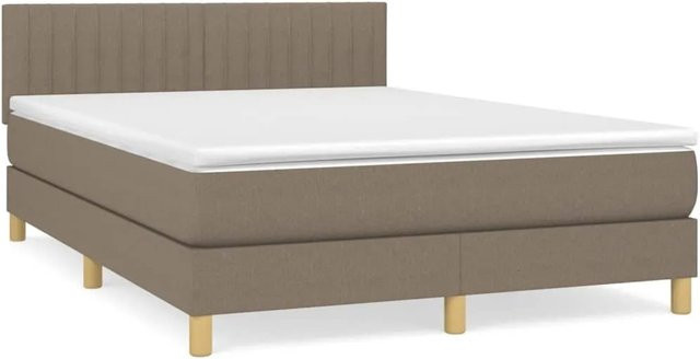vidaXL Boxspringbett Hybrid mit Matratze Taupe B/T: 140 x 190 cm - Bild 1