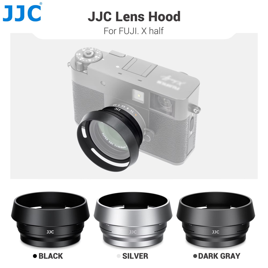 JJC Gegenlichtblende aus Metall mit 37-mm-Filteradapter für Fujifilm X Kameras, Farbe: Silber - Bild 2