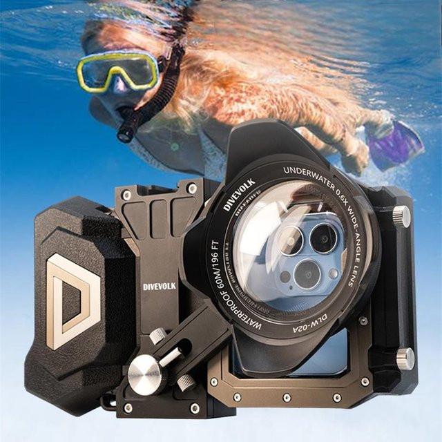 DIVEVOLK Seatouch 4 Max Plus Wasserdichte Tauchhülle für iPhone 17 Pro Max, Huawei, Samsung und Xiaomi zur HD-Fotografie beim Schwimmen - Bild 1