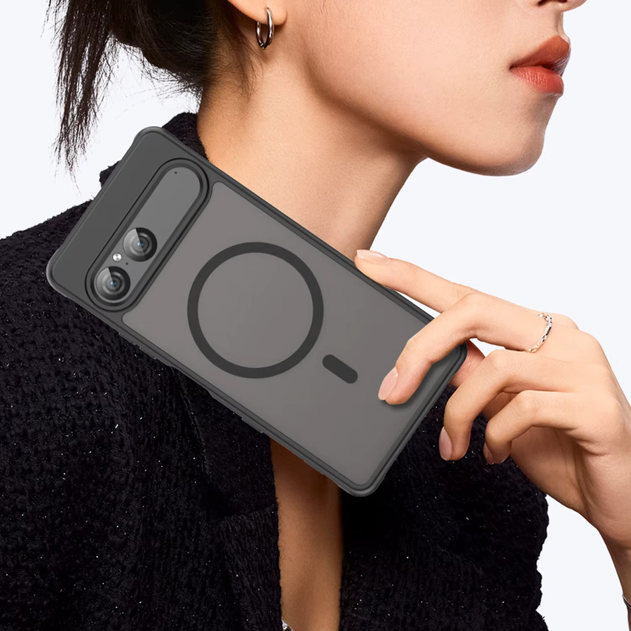 MagSafe Handyhülle für Sony Xperia 1 VII und Xperia 10 VII, stoßfeste Luxus-Rüstung, transparent-lila, matt und durchscheinend - Bild 2