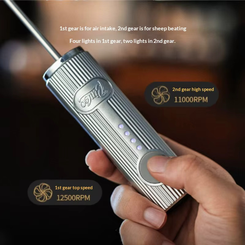 Wiederaufladbarer elektrischer Milchaufschäumer MIJIA in Silber aus Edelstahl als tragbarer Handheld-Getränkemixer und Eierschläger - Bild 5
