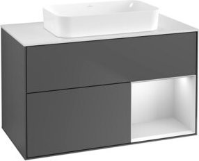 V&B Waschtischunterschrank Finion mit Wandbeleuchtung in Anthrazit, Breite: 100 cm - Bild 1