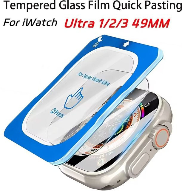 Apple Schutzfolie aus gehärtetem Glas für Apple Watch Ultra 1/2/3 49 mm, transparent - Bild 1
