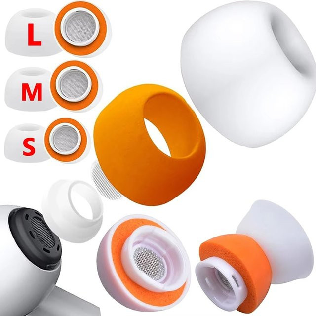 KAFNHCKA Memory-Schaum-Ohrstöpsel und Silikon-Ersatzkappen für AirPods Pro 1 und 2, In-Ear Ohrpolster Zubehör - Bild 1