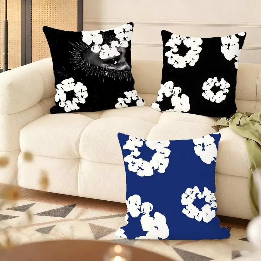 D-Denim T-TearS Kissenbezug White3 aus seidigem Kurzplüsch mit doppelseitigem Druck für dein Sofa und deine Heimdekoration - Bild 3