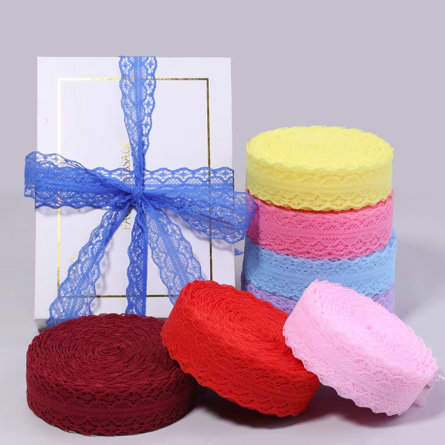 Beidseitig bestickte Netzspitze als Spitzenband für Hochzeitskleider und Nähzubehör, Farbe: Pink/Mehrfarbig, Breite: 2,8 cm, Länge: 20 m - Bild 5