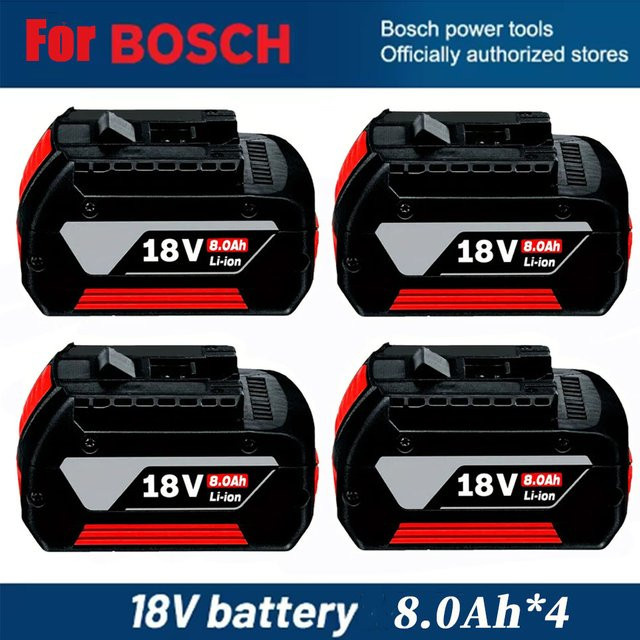 Bosch GBA 18V 8,0 Ah Professioneller Li-Ion Akku mit LED in Schwarz für Bosch 18V Ladegeräte Ersatz BAT609G BAT622 BAT618G - Bild 1