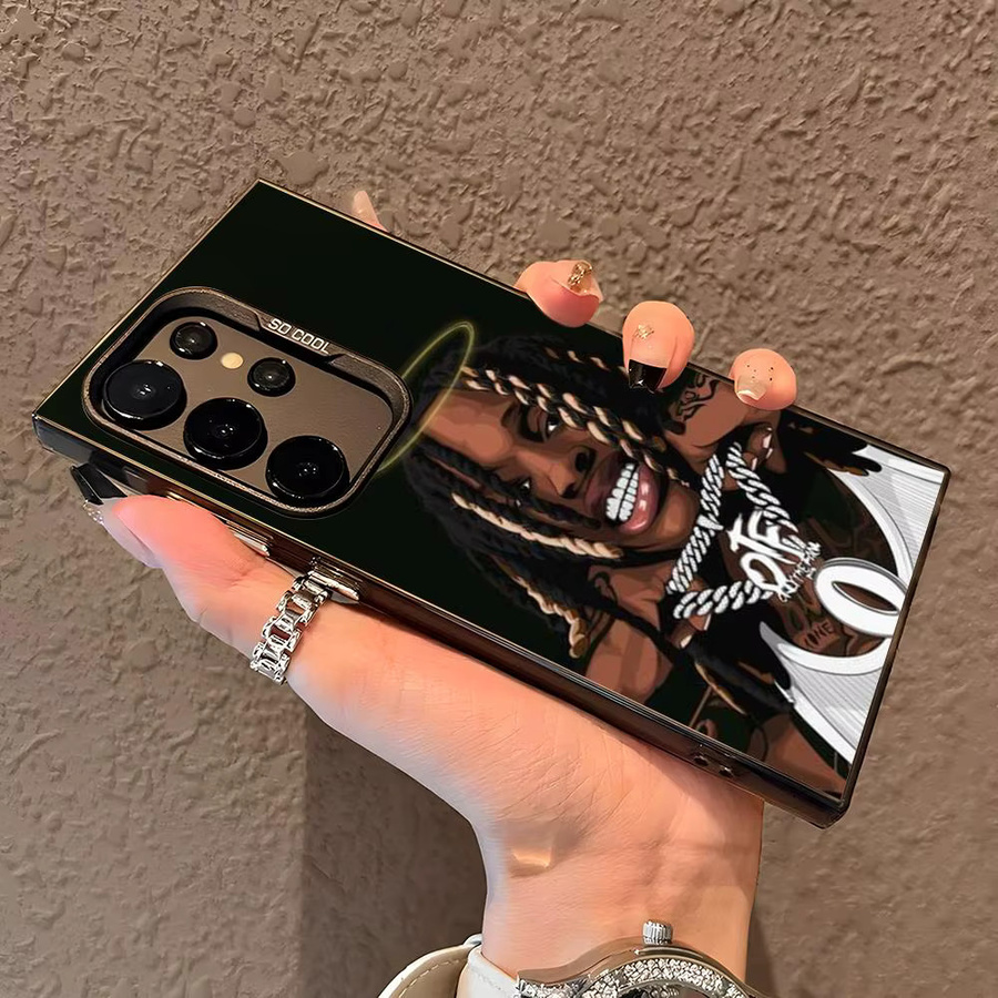K-King Silikon Handyhülle im Rapper-Design für Samsung Galaxy S25 Edge S24 S23 S22 S21 S20 Ultra, Farbe: Bunt/Silber/Schwarz - Bild 3