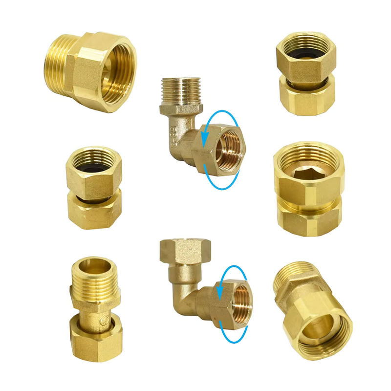 KWZL Messing Ellenbogen 90 Grad Verbinder mit Außengewinde G1/2 für Wasserrohr Anschlüsse in Gold-Optik - Bild 2