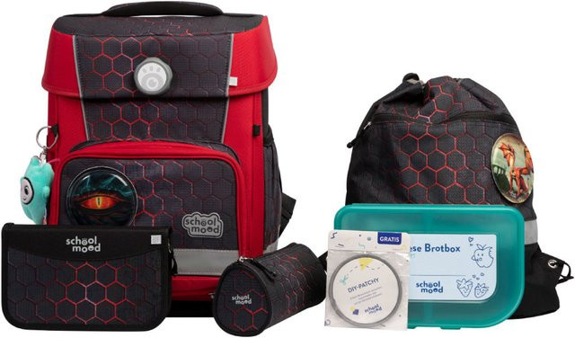 School-Mood Champion Pro 7-tlg. Schulranzenset Mika Drache in Rot - Bild 1