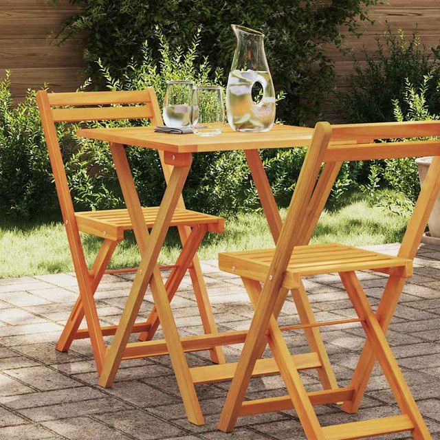 vidaXL Klappbarer Gartentisch aus Akazienholz in Braun, B/T/H: 60 x 60 x 72 cm - Bild 2