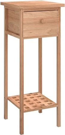 vidaXL Beistelltisch mit Schublade aus Massivholz Nussbaum, Farbe Braun, B/T/H: 25 x 25 x 60 cm