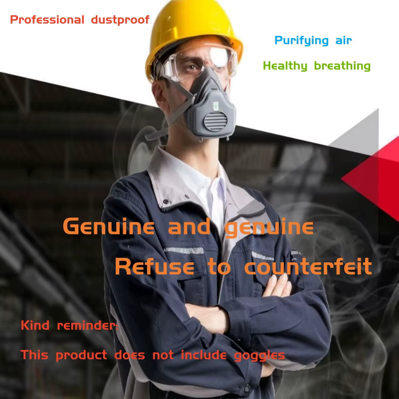 Wiederverwendbare Industriemaske mit Filtern in Grau zum Schutz beim Malen, Renovieren und Schleifen - Bild 2