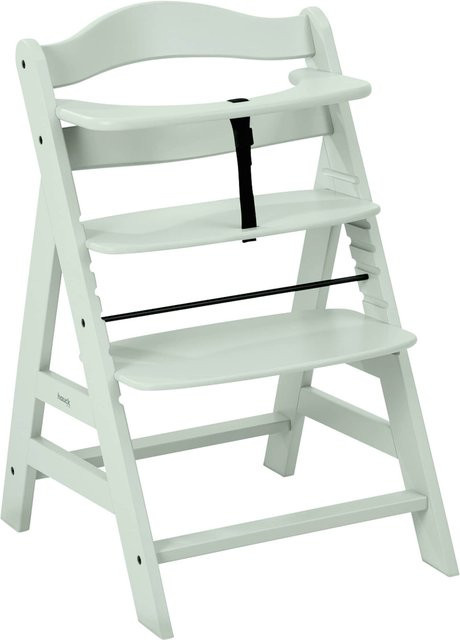 Hauck Hochstuhl Alpha+ Bundle mit Tray in Grün und Weiß aus Buchenholz - Bild 1