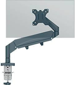 Leitz Ergo Single Monitorarm für Displays bis 32 Zoll und 9 kg, höhenverstellbar, dreh- und neigbar mit Kabelführung und VESA-Halterung, dunkelgrau - Bild 1