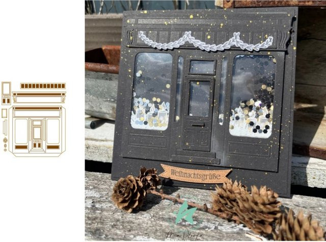 Ziyu Stanzformen und Stempel Set für DIY Scrapbook und Papierkarten Dekoration in Schwarz - Bild 1