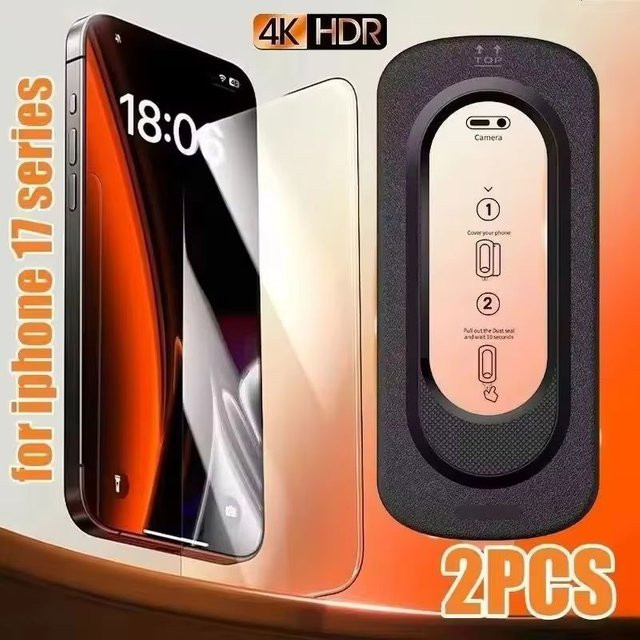 HD Panzerglas Displayschutzfolie für Apple iPhone 17 Pro und Pro Max, transparent - Bild 1