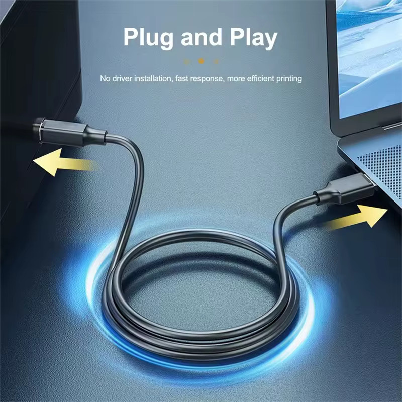 OUIO USB-A auf USB-B 2.0 Druckerkabel in Schwarz für Drucker und Scanner - Bild 4