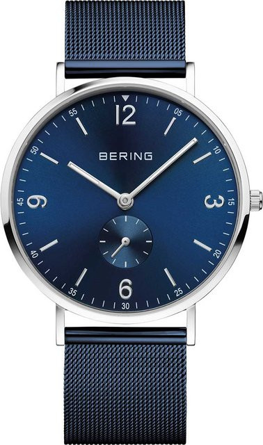 Bering Herrenuhr, Quarz, Edelstahl, Blau, 40 mm, 3 ATM - Bild 1