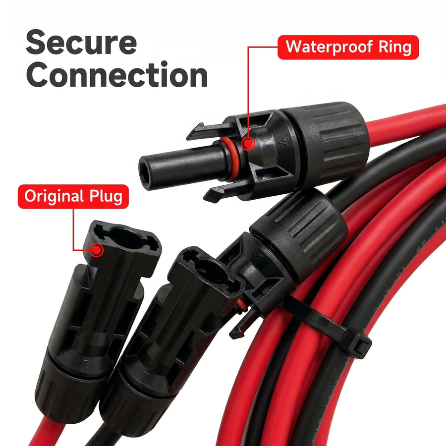 JINGYANGPV Solarkabel 10AWG 6mm2 in Rot für Solarpanel-System-Kits und 12V 24V Ladeverbindungen - Bild 4