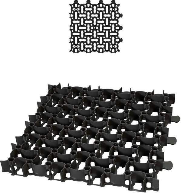BigDean Rasengitter Paddockplatten aus Kunststoff in Schwarz B/T/H: 50 x 50 x 4 cm - Bild 1