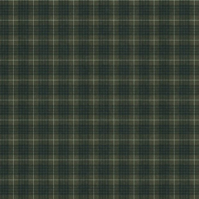 PROFHOME Grafik Tapete Kariert Matt in Grün und Schwarz, Non-Woven, Breite: 0,53 m, Länge: 10,05 m - Bild 1