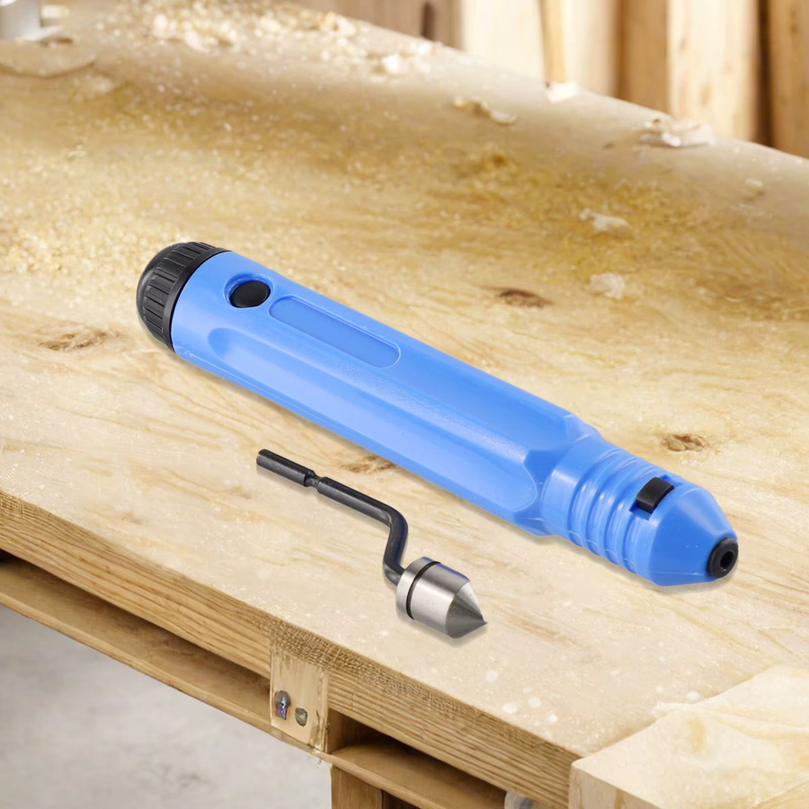 Vibratite Entgrater Werkzeug Set mit Griff und Anfasen Cutter Köpfen in Blau - Bild 2