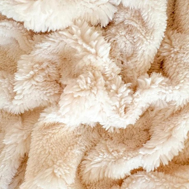NOSHEET Flanell-Fleece-Spannbettlaken Set mit 2 Kissenbezügen in Beige, warmes Korallen-Fleece für Doppelbetten, B/T: 140 x 200 cm - Bild 1