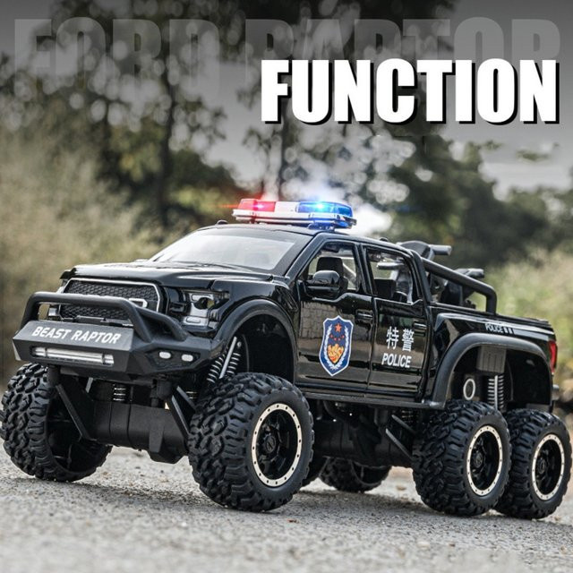 MINI AUTO Ford Raptor F150 Pickup Modell Auto, 1:28, Metall, mit Licht und Sound - Bild 1