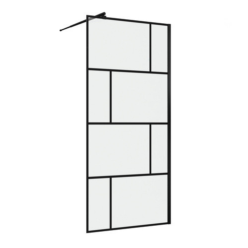 Marwell Duschwand BRICKS aus Glas, schwarz, transparent, Höhe: 90 cm - Bild 2