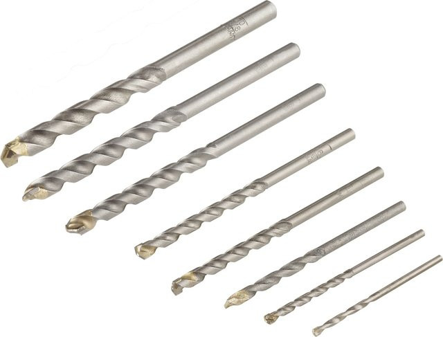 LUX-TOOLS Steinbohrer-Set Comfort 8-teilig aus Stahl mit Carbide-Spitze in Silber - Bild 1