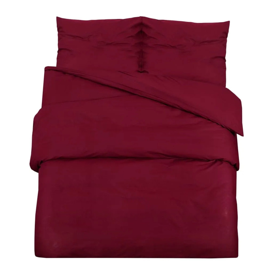 vidaXL Bettwäsche-Set aus Mikrofaser in Rot, bestehend aus 1 x Deckenbezug und 2 x Kissenbezug, B/T: 260 x 240 cm, Kissenbezüge: 65 x 65 cm - Bild 2
