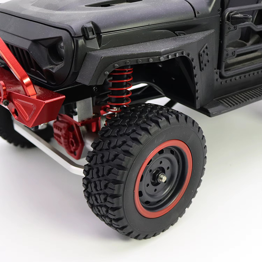 WWXRC SCY 82 mm Reifen mit roten Beadlock-Felgen, 1:16, Zubehör - Bild 4