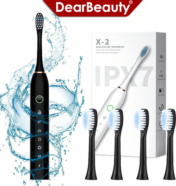 DearBeauty Elektrische Schallzahnbürste, Unisex, Schwarz, Weiß - Bild 1