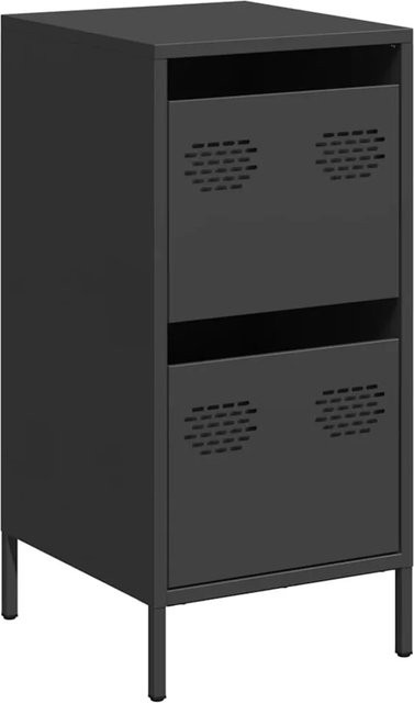 vidaXL Sideboard aus kaltgewalztem Stahl in Schwarz, B/T/H: 35 x 39 x 73,5 cm - Bild 1