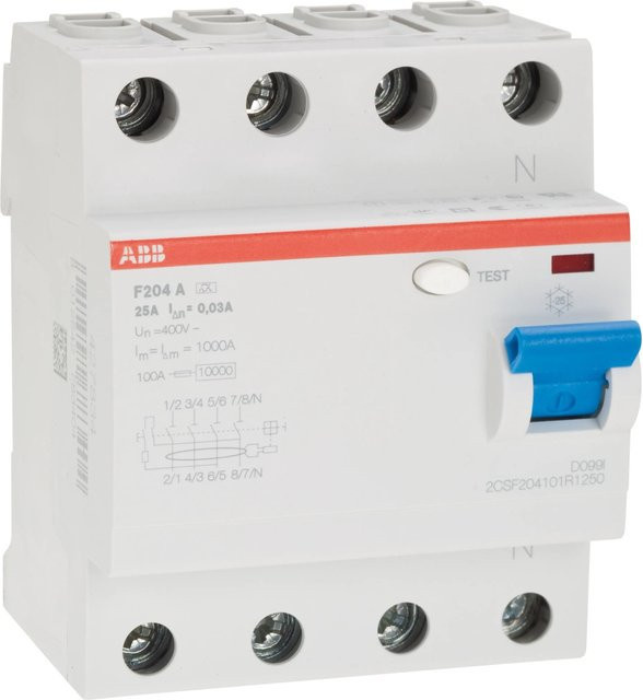 ABB FI-Schalter RCD 4-polig 25 A in Weiß - Bild 1