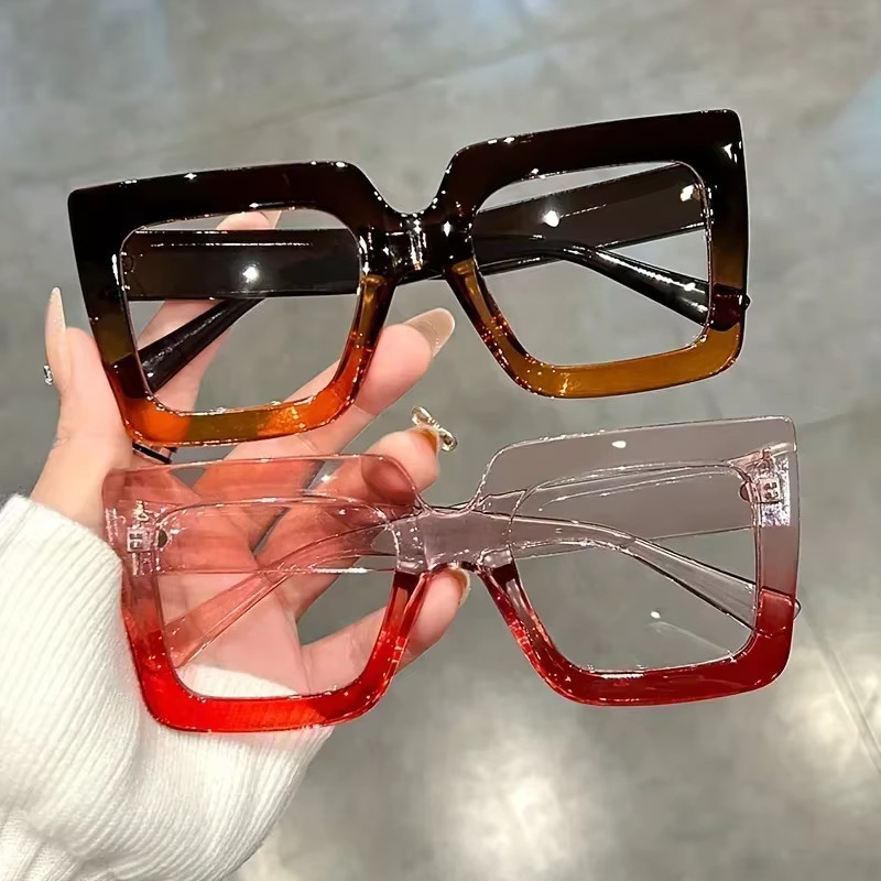 SNQP Lesebrille, quadratisch, Vollrand, transparent, blau, Kunststoff - Bild 3