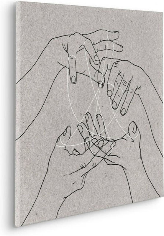 Komar Canvasbild Puppet Show Abstrakt Minimalistisch Modern in Weiß und Grau, B/H: 60 x 60 cm - Bild 1