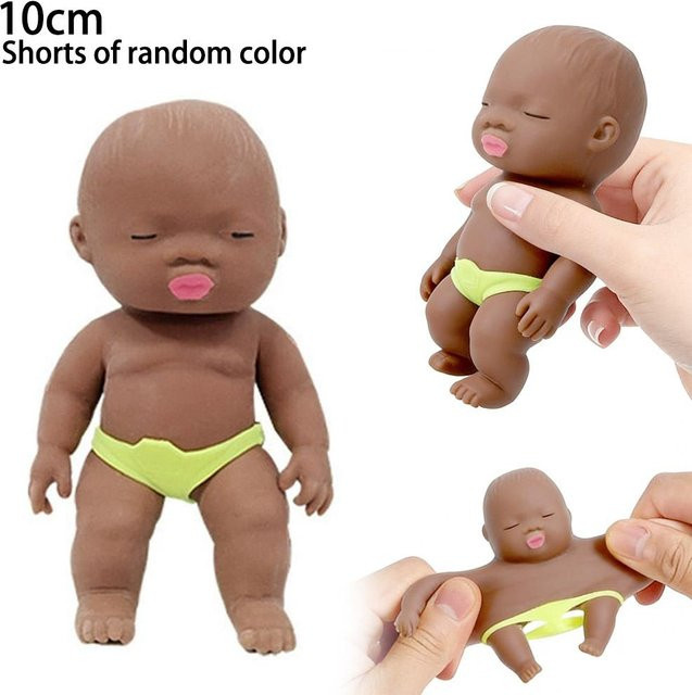 Stressabbau Baby-Puppe Spielzeug, Schwarz Weiß, ab 12 Jahren - Bild 1