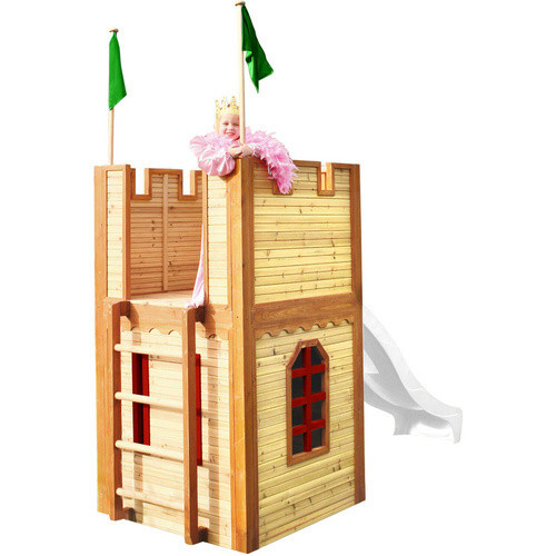 AXI Spielturm Arthur aus Holz in Braun, Rot und Weiß mit Rutsche, B/H/T: 319 x 195 x 110 cm - Bild 2