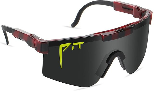 Yiran Sportsonnenbrille, Unisex, Vollrand, Kunststoff, Schwarz - Bild 1
