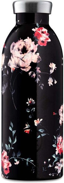 24Bottles Clima Bottle Floral Ebony Rose Pink Black 500ml - Bild 1
