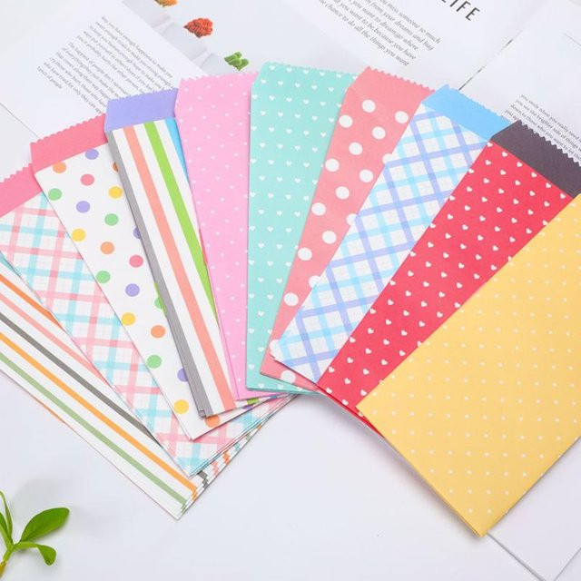 5er-Set Papier-Umschläge in Candy-Farben von Yiran Furniture, beige und mehrfarbig, ideal für Hochzeitskarten, Einladungen und Grußkarten - Bild 1