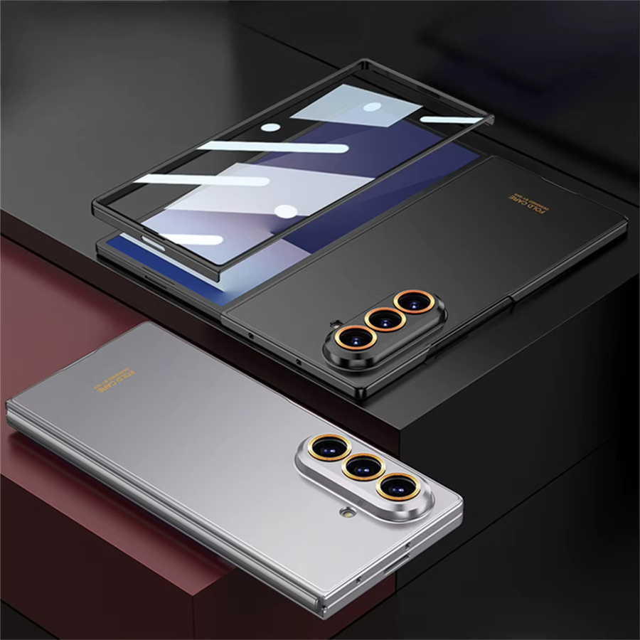 szHAIyu Schutzhülle für Samsung Galaxy Z Fold 7 und Z Fold 6, Ultradünne matte PC-Hülle mit integriertem Displayschutz in Schwarz - Bild 4
