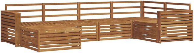 vidaXL Outdoor-Sofagarnitur 6-teilig aus Akazienholz in Braun mit modernem L-Shape Design und Sitzkissen - Bild 1