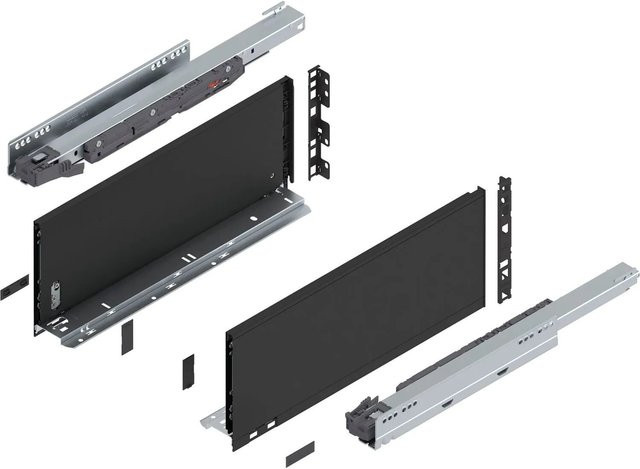 Blum Legrabox Pure Set Schubladensystem mit Blumotion Soft-Close, Nennlänge: 450 mm, Tragkraft: 40 kg, Farbe: Carbonschwarz matt - Bild 1
