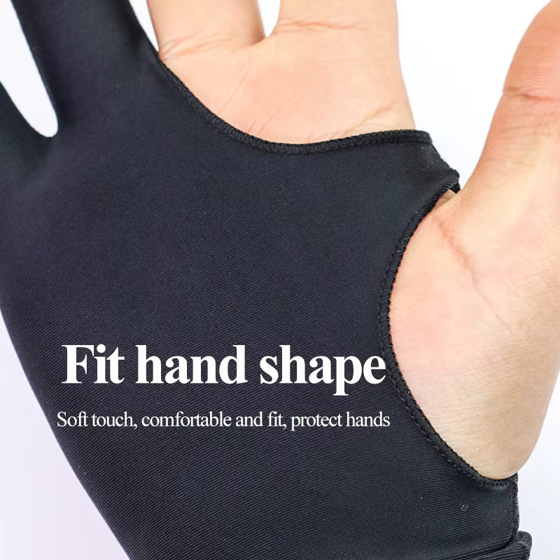 Anti-Touch-Zeichenhandschuh aus Nylon in Schwarz für iPad und Digitale Zeichentabletts zur Vermeidung von Verschmutzungen und Verschmieren - Bild 6